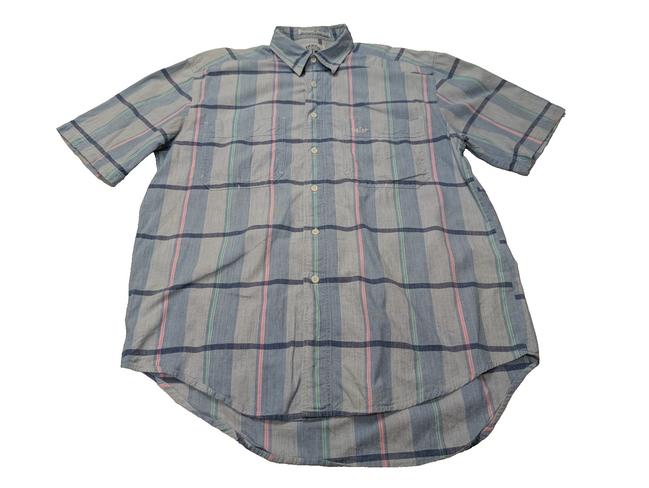 Chemise manches courtes Dockers bleu et rose à carreaux taille M #187msch