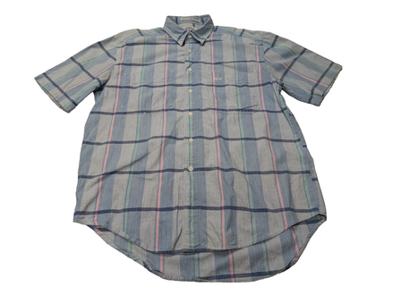 Chemise manches courtes Dockers bleu et rose à carreaux taille M #187msch