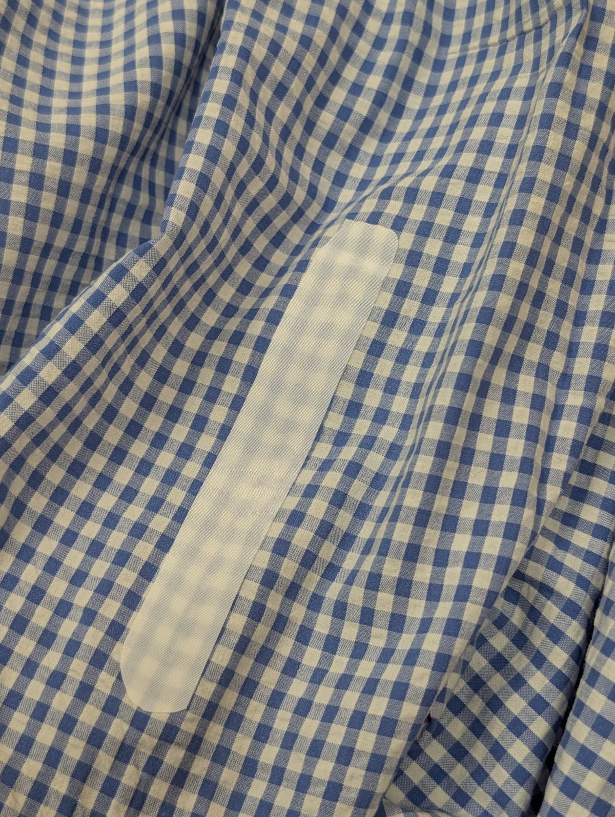 Chemise Polo Ralph Lauren Shirt M Custom Fit Bleu Blanc Gaufrée Sans Logo Button