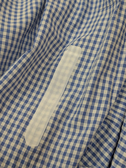 Chemise Polo Ralph Lauren Shirt M Custom Fit Bleu Blanc Gaufrée Sans Logo Button