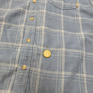 Chemise EDDIE BAUER T.TXL Velours Côtelé Carreaux Bleu Classic Fit Vtg