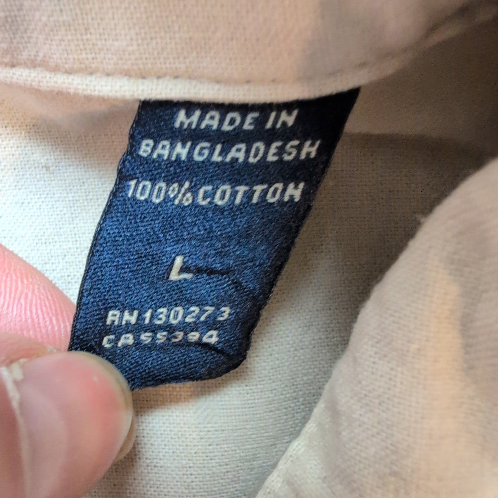 Chemise Wrangler Manche Courte Crème Unie Taille L Deux Poches