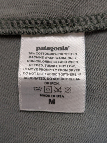 Polo Patagonia Vintage Made in USA Col Zippé Kaki - Taille M - RARE