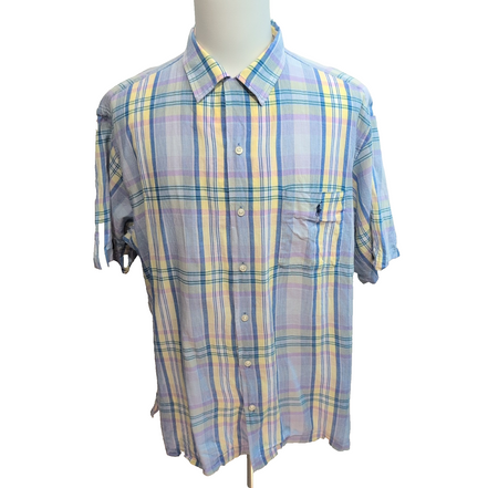 Chemise Polo Ralph Lauren Caldwell XL Hawaïenne Carreaux Poche manches courtes