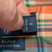 Chemise Ralph Lauren à carreaux orange et verte taille M #2657
