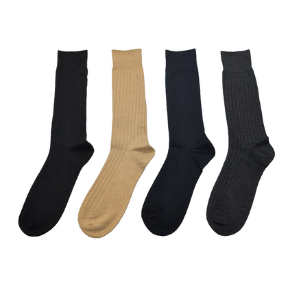 Chaussettes de Bureau / Affaires coton mercerisé côtelées 40/44 – 4 couleurs