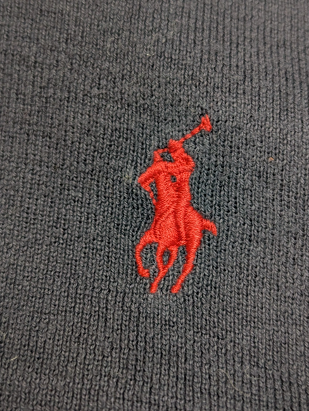 Pull Polo Ralph Lauren Bleu Marine Logo Rouge - 100% Coton - Taille XL