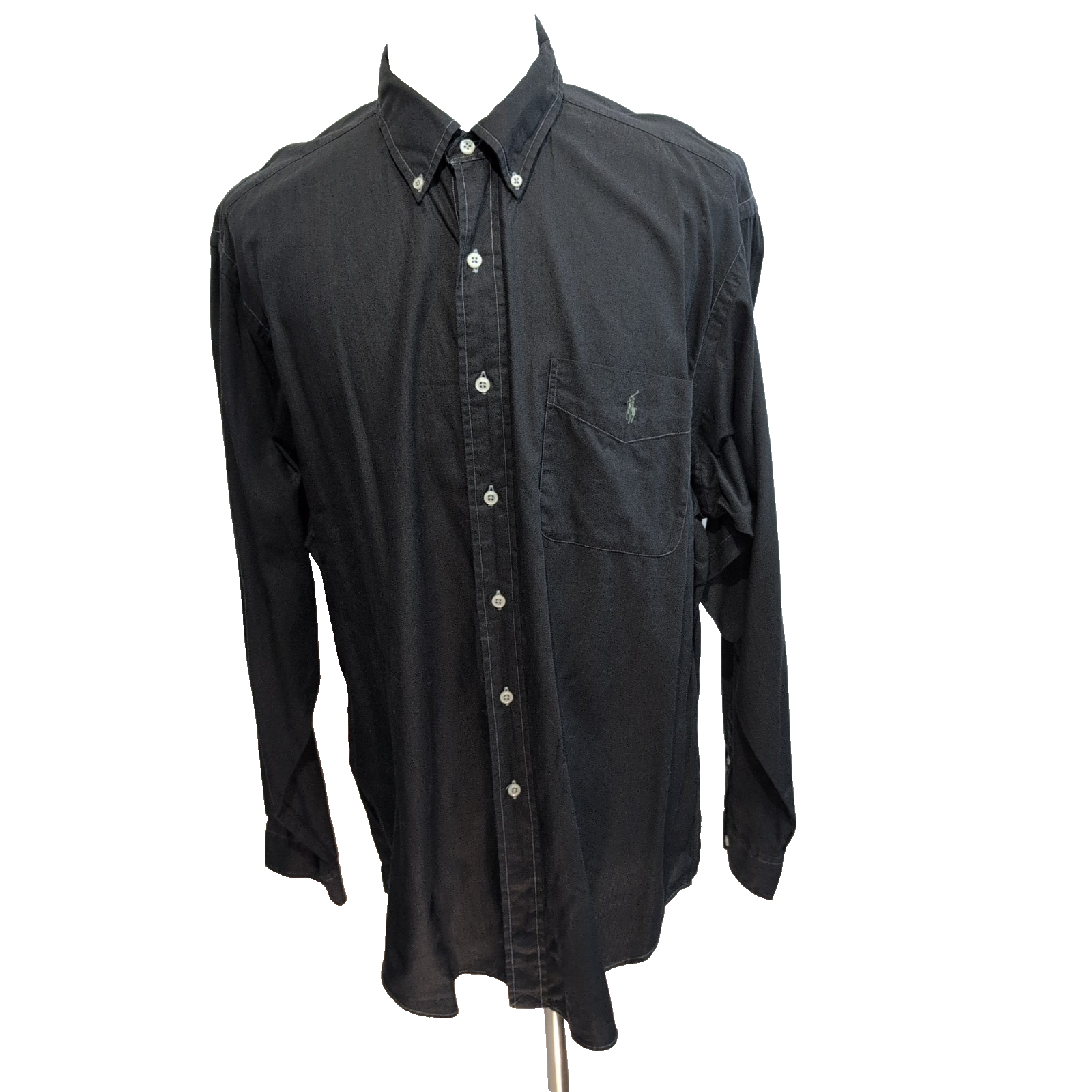 Chemise Ralph Lauren Yarmouth XL XXL Noire Manches Longues Logo Kaki