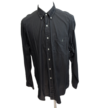 Chemise Ralph Lauren Yarmouth XL XXL Noire Manches Longues Logo Kaki