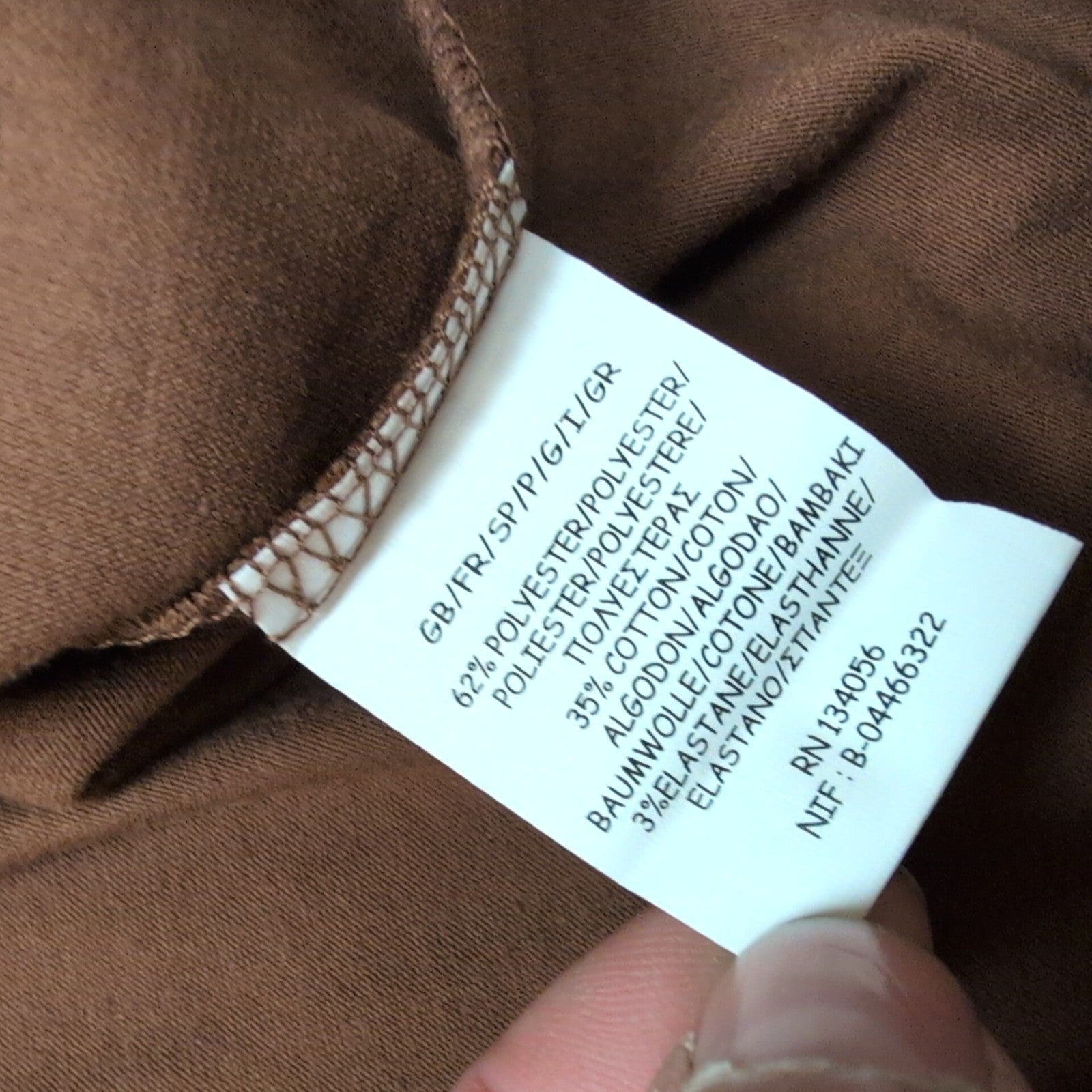 Robe Kéawa L Marron Chocolat Noir Manches Longues Brodée Neuve Étiquette