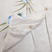 Chemise Hawaïenne Island Spirit Hawaii M Rayonne Fleurs Tropicales Blanc