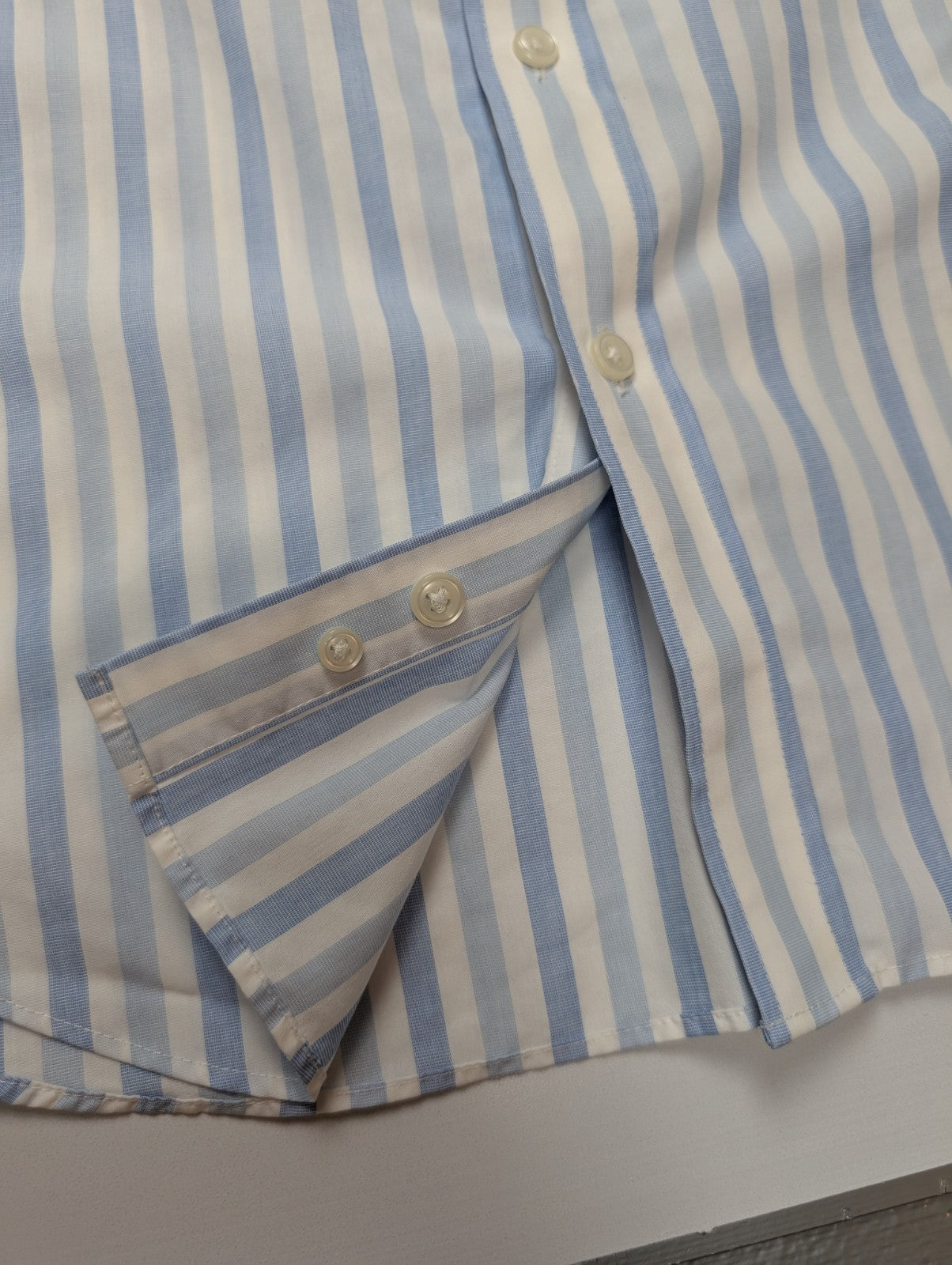 Chemise L.L Bean blanche à rayures bleu taille S #222msch