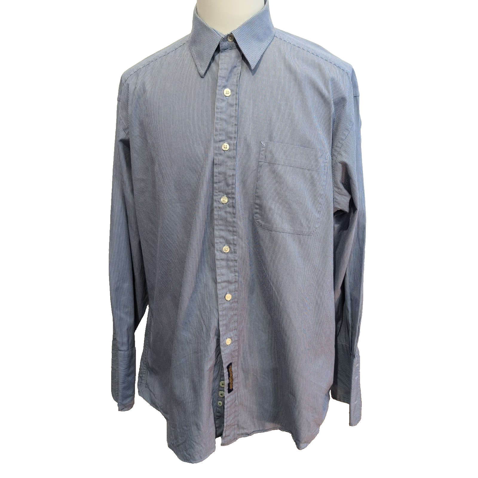 Chemise Tommy Hilfiger Rare Rayée Bleu Poignets Mousquetaires - Taille L / XL