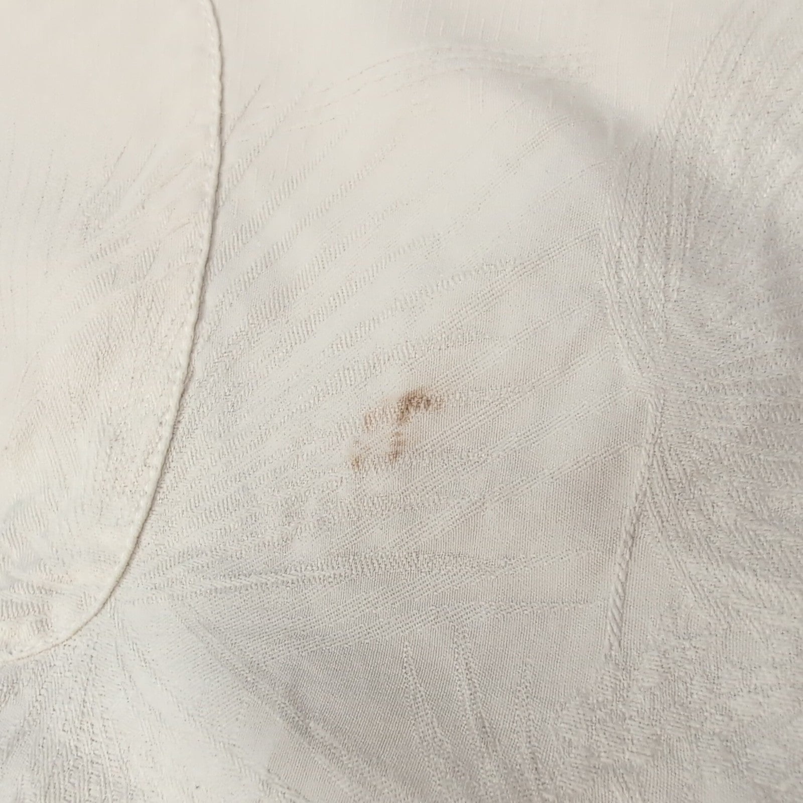 Chemise Hawaïenne Tommy Bahama XL 100% Soie Blanche Palmiers Boutons Bois