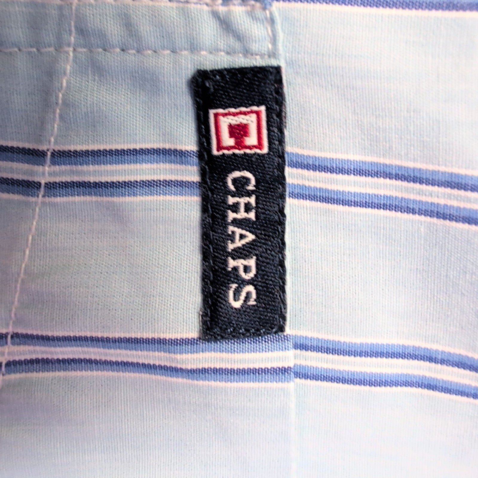 Chemise Chaps bleue à rayures taille L #46e
