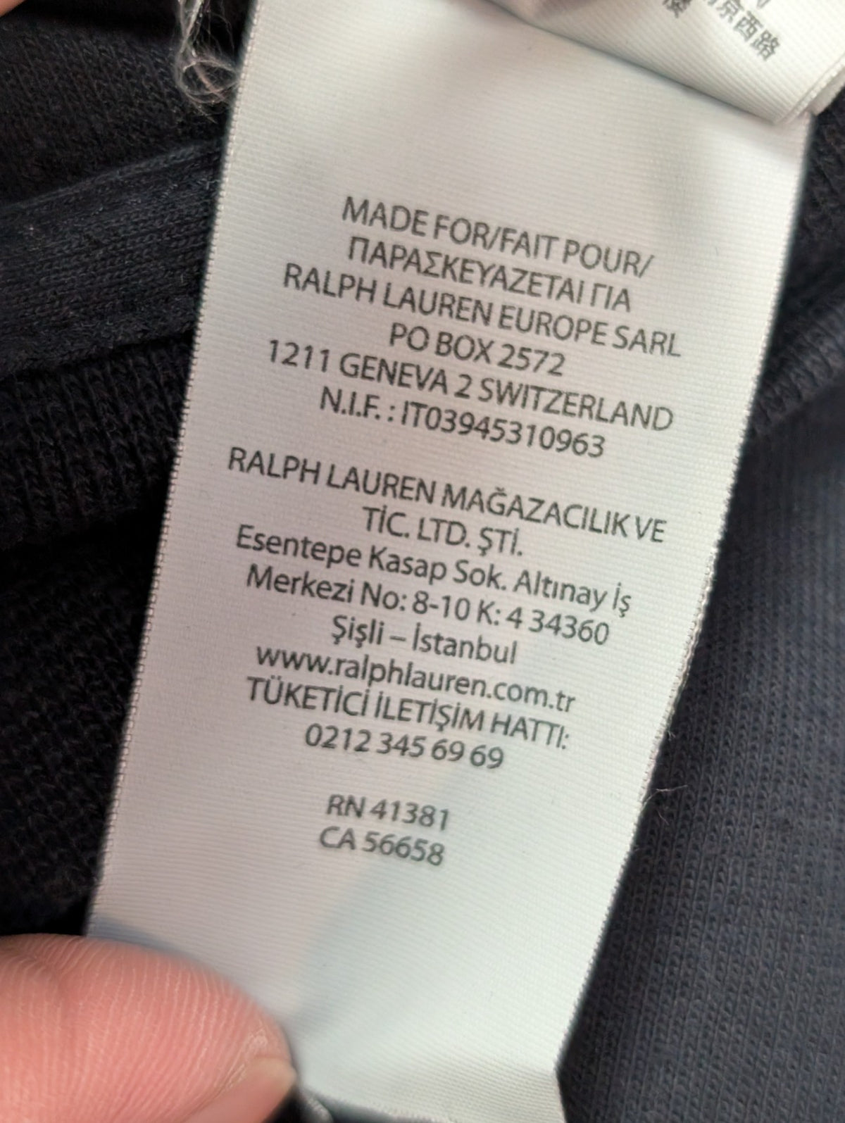 Veste à capuche Polo Ralph Lauren bleu marine zippé grand logo XL XXL