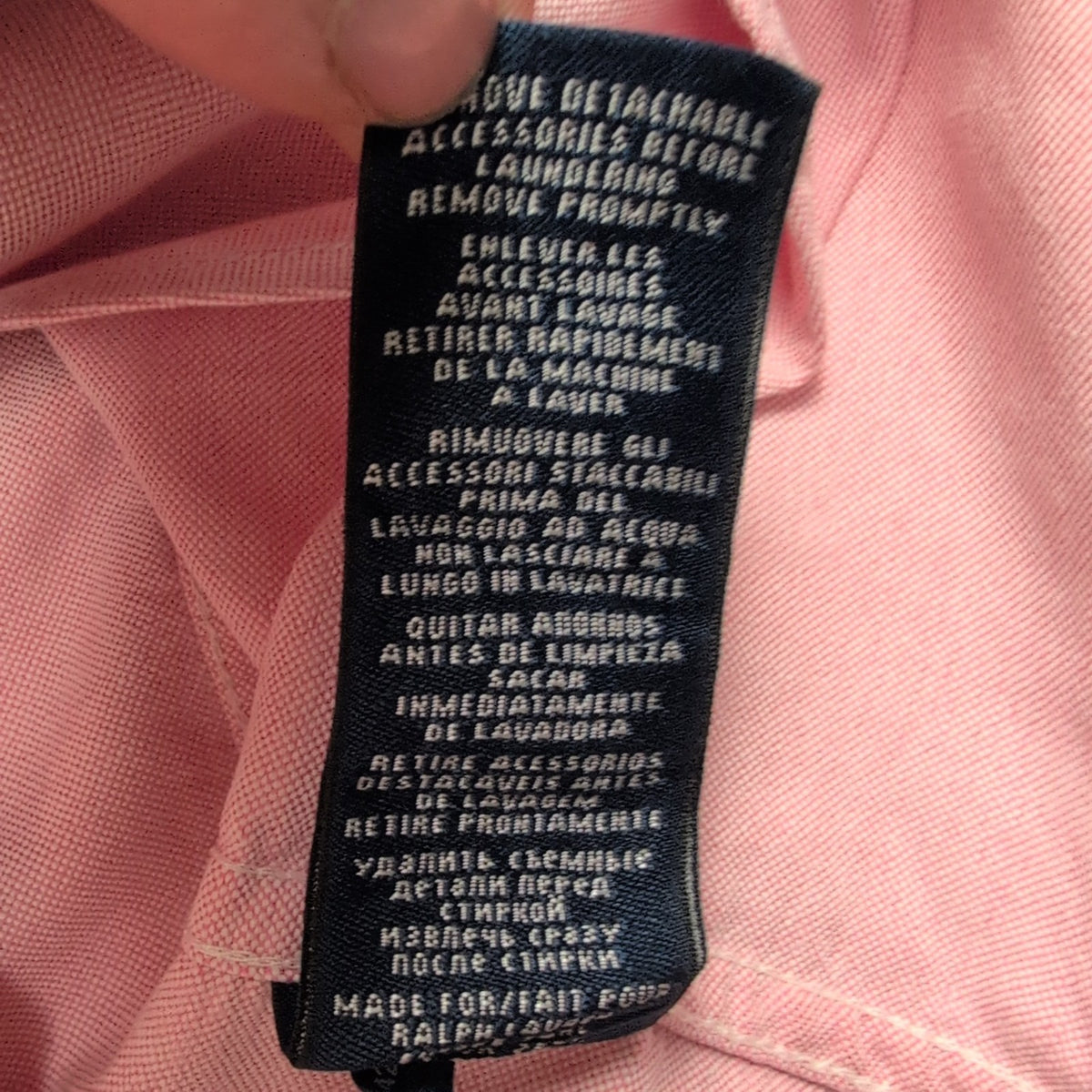 Chemise Ralph Lauren Sport Femme 14 Rose Oxford Logo Doré Cintrée