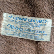 Vintage Pioneer Wear Suede Leather Shearling 44L Brown Western USA |47c