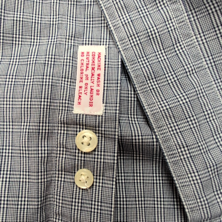 Chemise Brooks Brothers M/L Bleu Foncé Carreaux Coton Poche Boutonnée