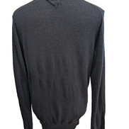 Pull TOMMY HILFIGER Col V Laine Fine Bleu Marine Logo Brodé Homme Taille M