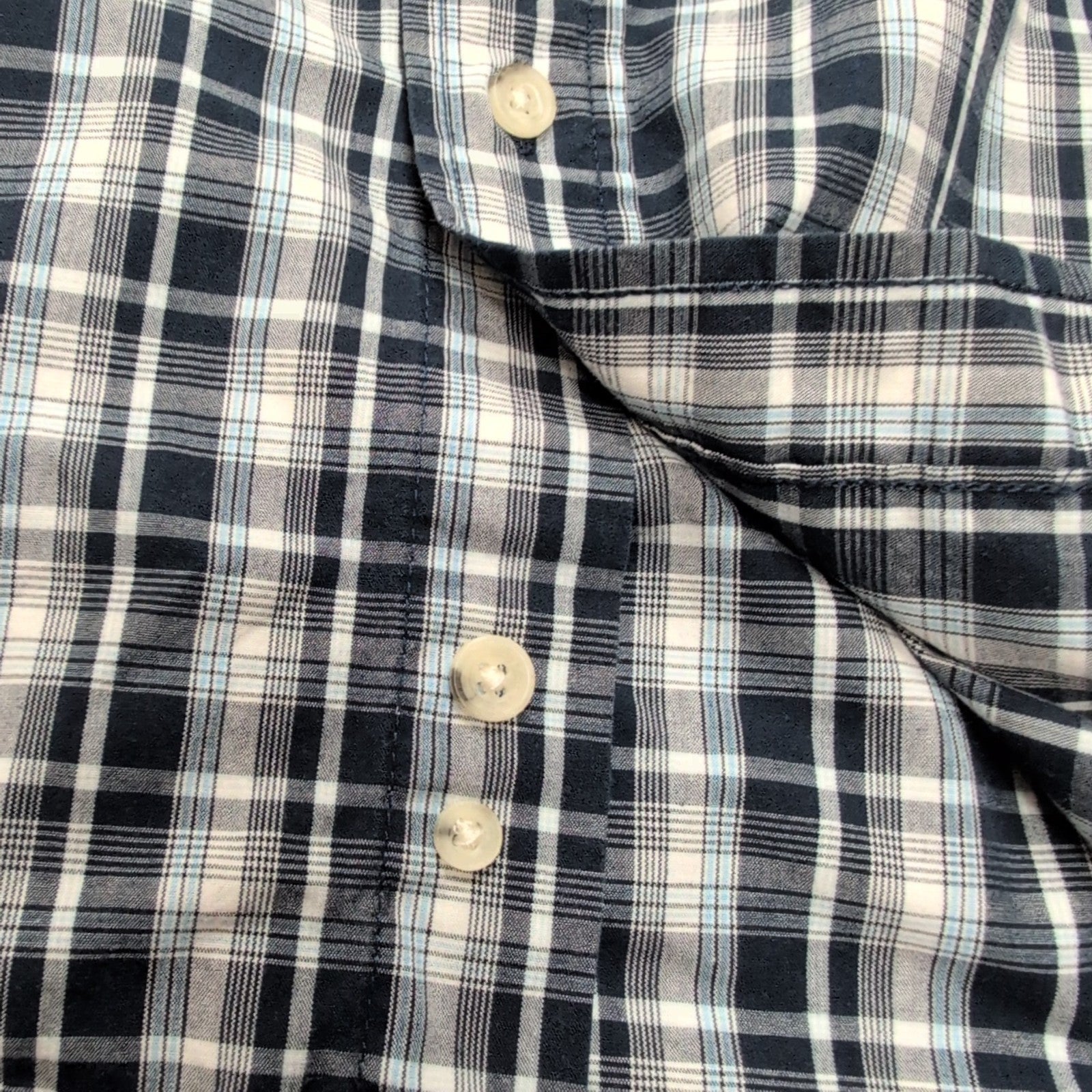 Chemise Wrangler modèle Cool River carreaux bleu marine et blanc 3XL
