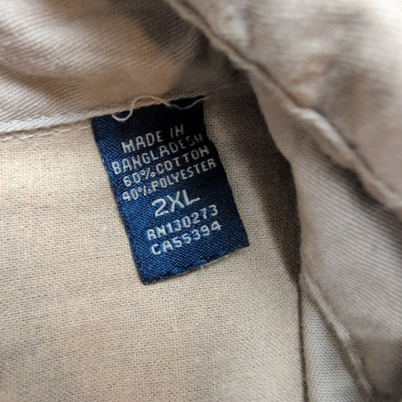Chemise Wrangler Manches Longues Marron Clair Légèrement Satinée Taille XL