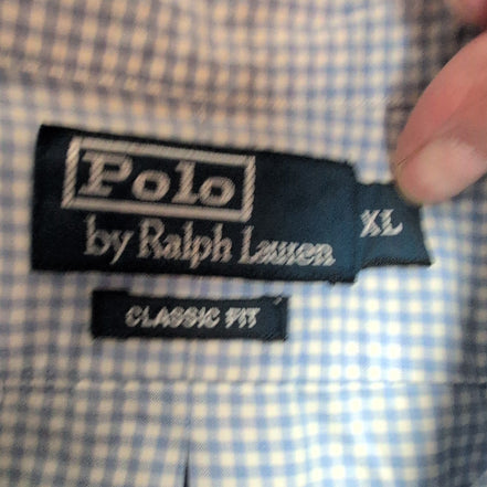 Chemise Polo Ralph Lauren Classic Fit XL Bleu Carreaux Manches Longues