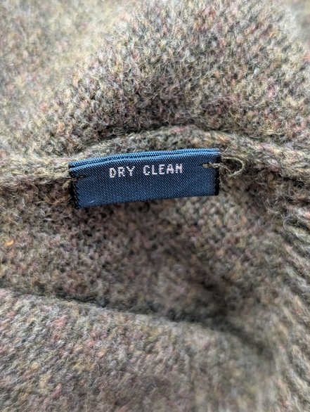 Pull POLO RALPH LAUREN 100% Laine Kaki Logo Marron Taille XL Excellent État