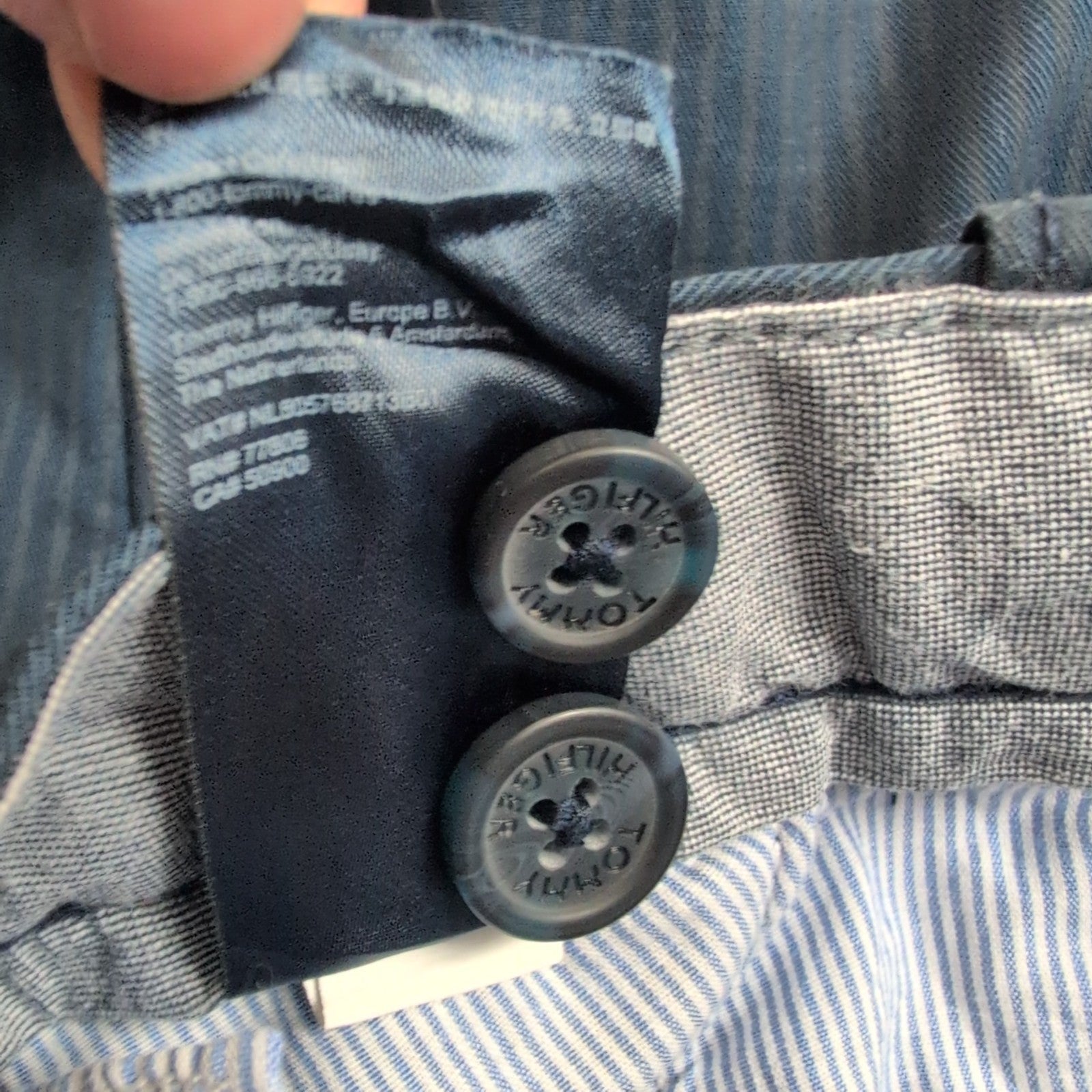 Pantalon chino bleu marine à rayures Tommy Hilfiger taille W28xL30 FR38 #36ct