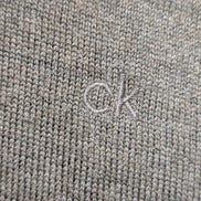 Pull CALVIN KLEIN Col V 100% Laine Mérinos Extra Fine Kaki Homme XL/XXL