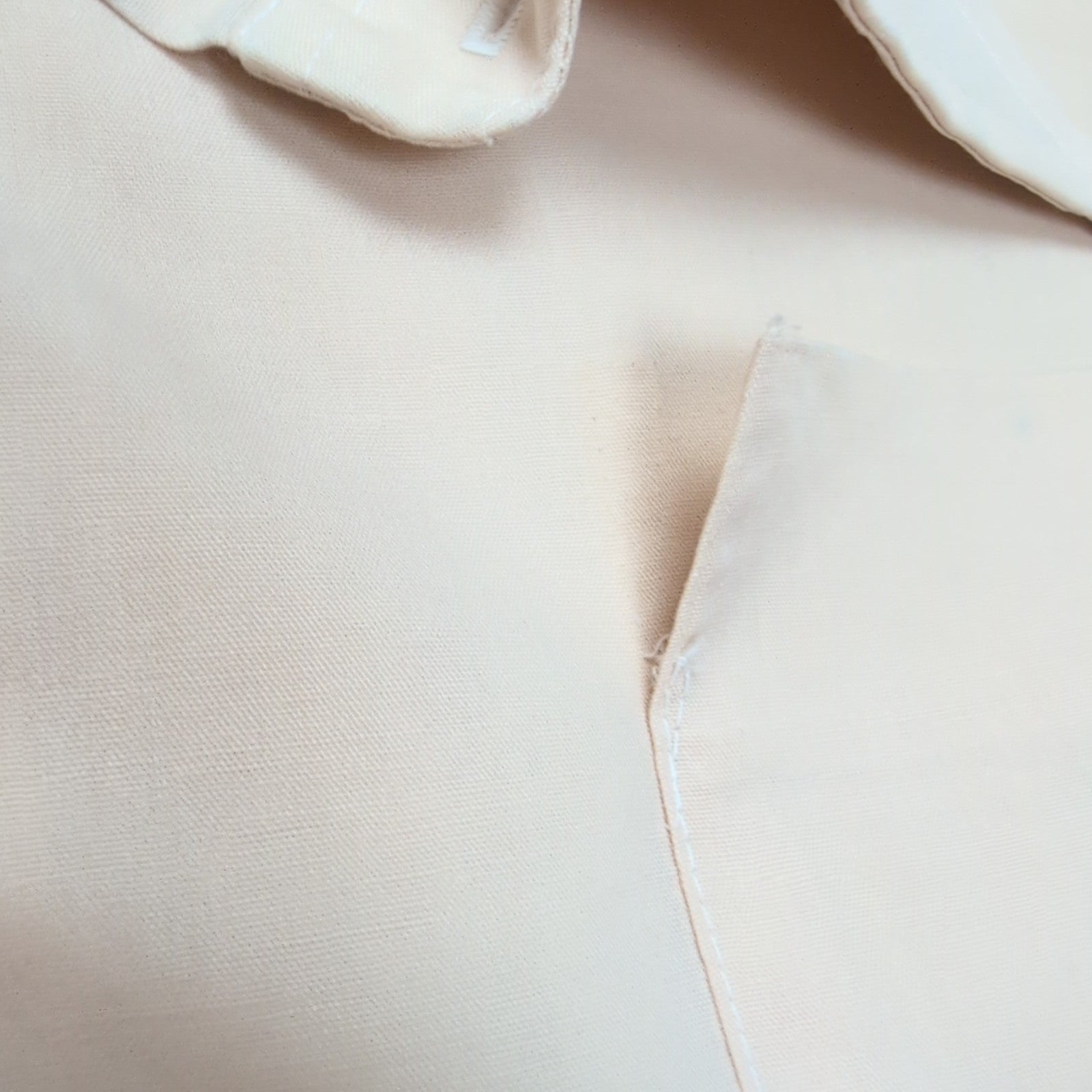 Chemise Montgomery Ward beige avec 2 poches manches courtes vintage taille L/XL