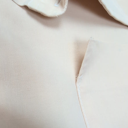 Chemise Montgomery Ward beige avec 2 poches manches courtes vintage taille L/XL