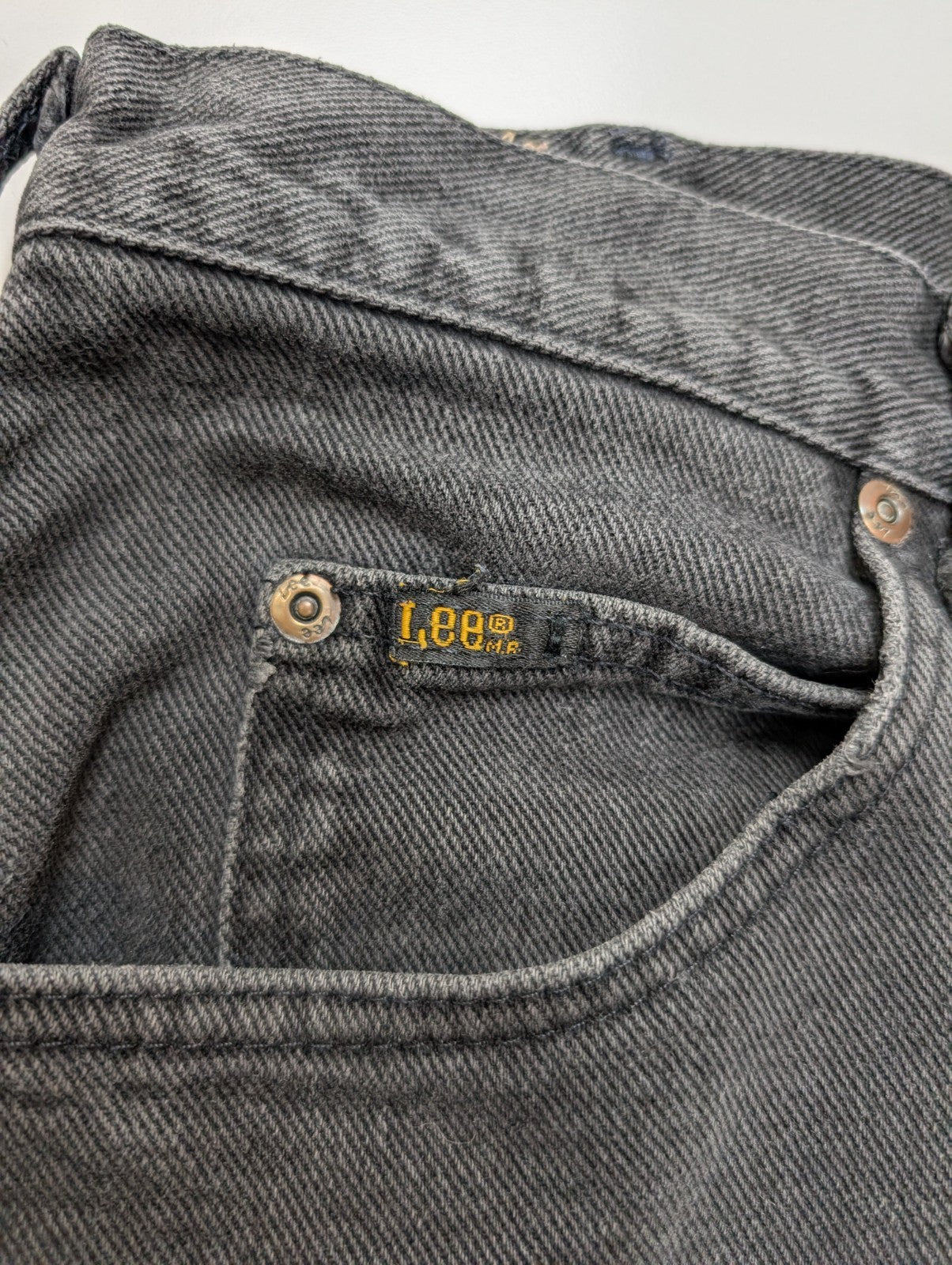 Jean Lee 1889 Vintage Regular Fit Homme Noir Denim Patiné W32 Classic Straight