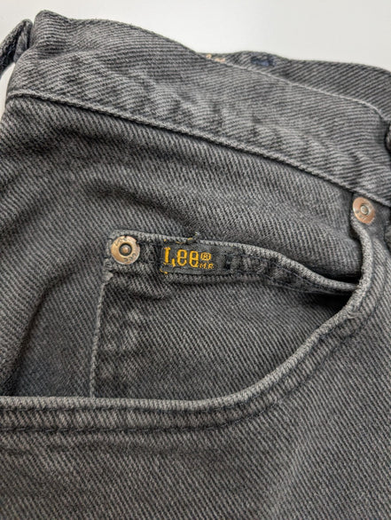 Jean Lee 1889 Vintage Regular Fit Homme Noir Denim Patiné W32 Classic Straight