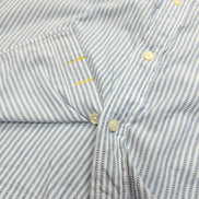 Chemise Nautica Jeans Co XL Bleu Rayures Manches courtes Poche Logo Brodé