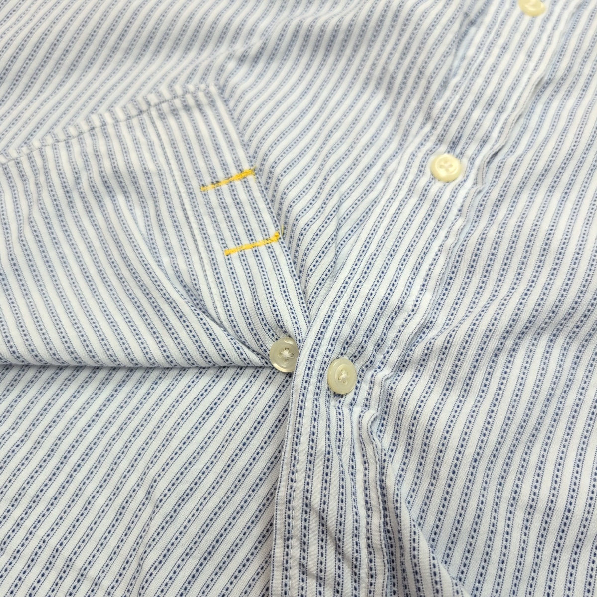 Chemise Nautica Jeans Co XL Bleu Rayures Manches courtes Poche Logo Brodé