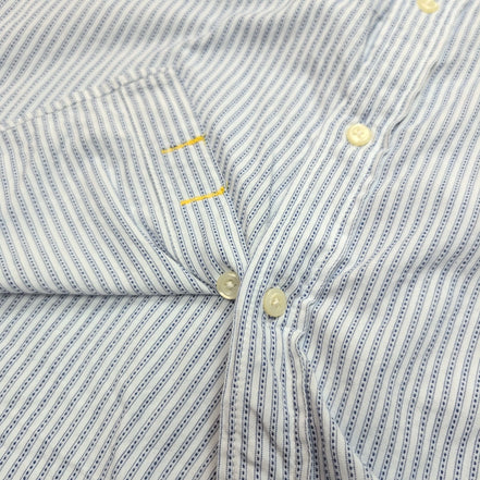 Chemise Nautica Jeans Co XL Bleu Rayures Manches courtes Poche Logo Brodé