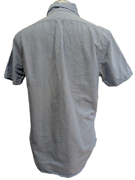 Chemise Ralph Lauren bleue manches courtes logo bleu avec poche taille M oxford 