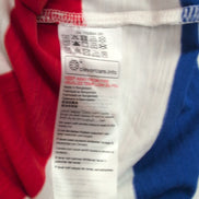 Haut Esprit Femme L Blanc Rayures Bleu Rouge 100% Coton Neuf Étiquette