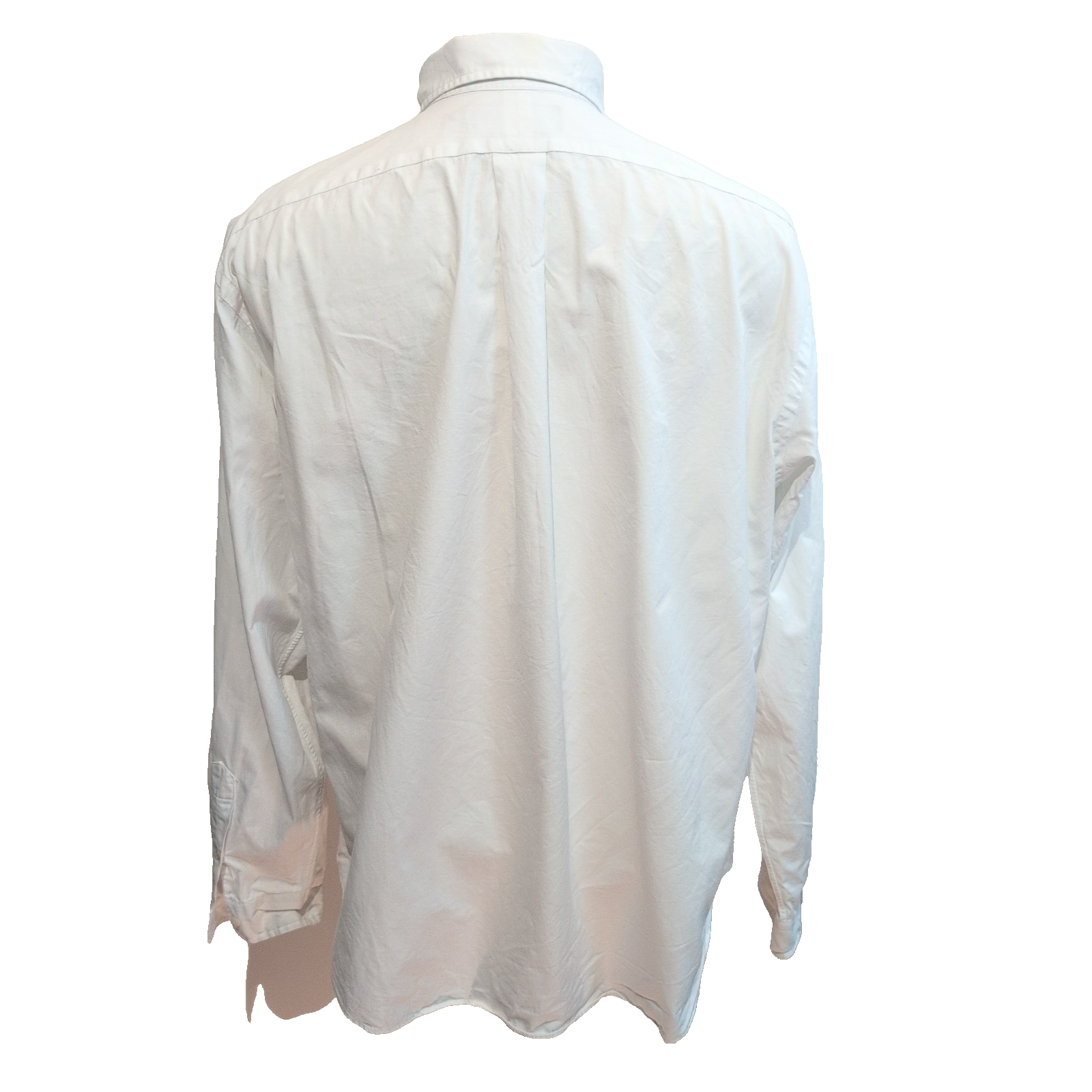 Chemise Ralph Lauren Classic Fit XL Blanc Uni Logo Bleu Marine manches longues