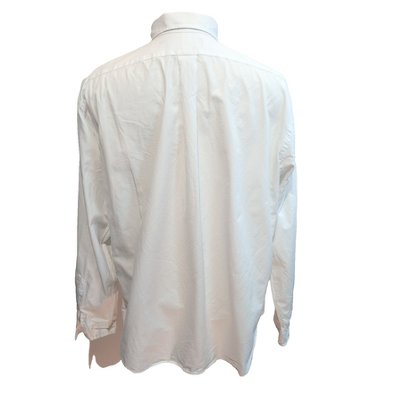 Chemise Ralph Lauren Classic Fit XL Blanc Uni Logo Bleu Marine manches longues