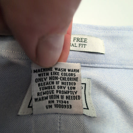 Chemise L.L. Bean bleu uni taille L/XL #162e