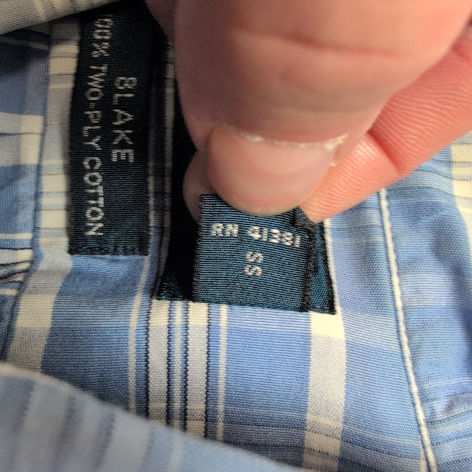 Chemise Ralph Lauren Blake M Bleu Blanc Carreaux Manches Courtes