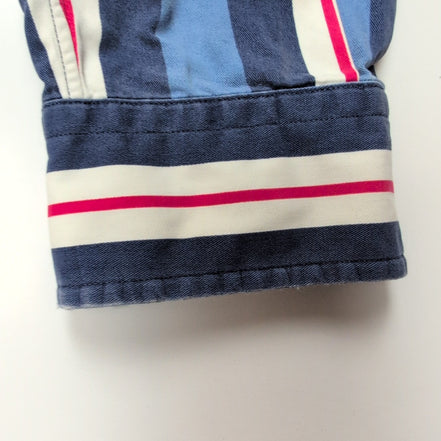 Chemise Ralph Lauren Blair M Rayures Bleu Blanc Rouge Logo Rouge
