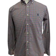 Chemise RALPH LAUREN Classic Fit Coton Stretch Vichy Rouge Bleu - Taille XS