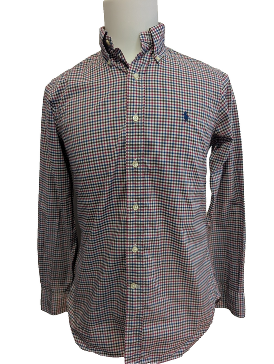 Chemise RALPH LAUREN Classic Fit Coton Stretch Vichy Rouge Bleu - Taille XS