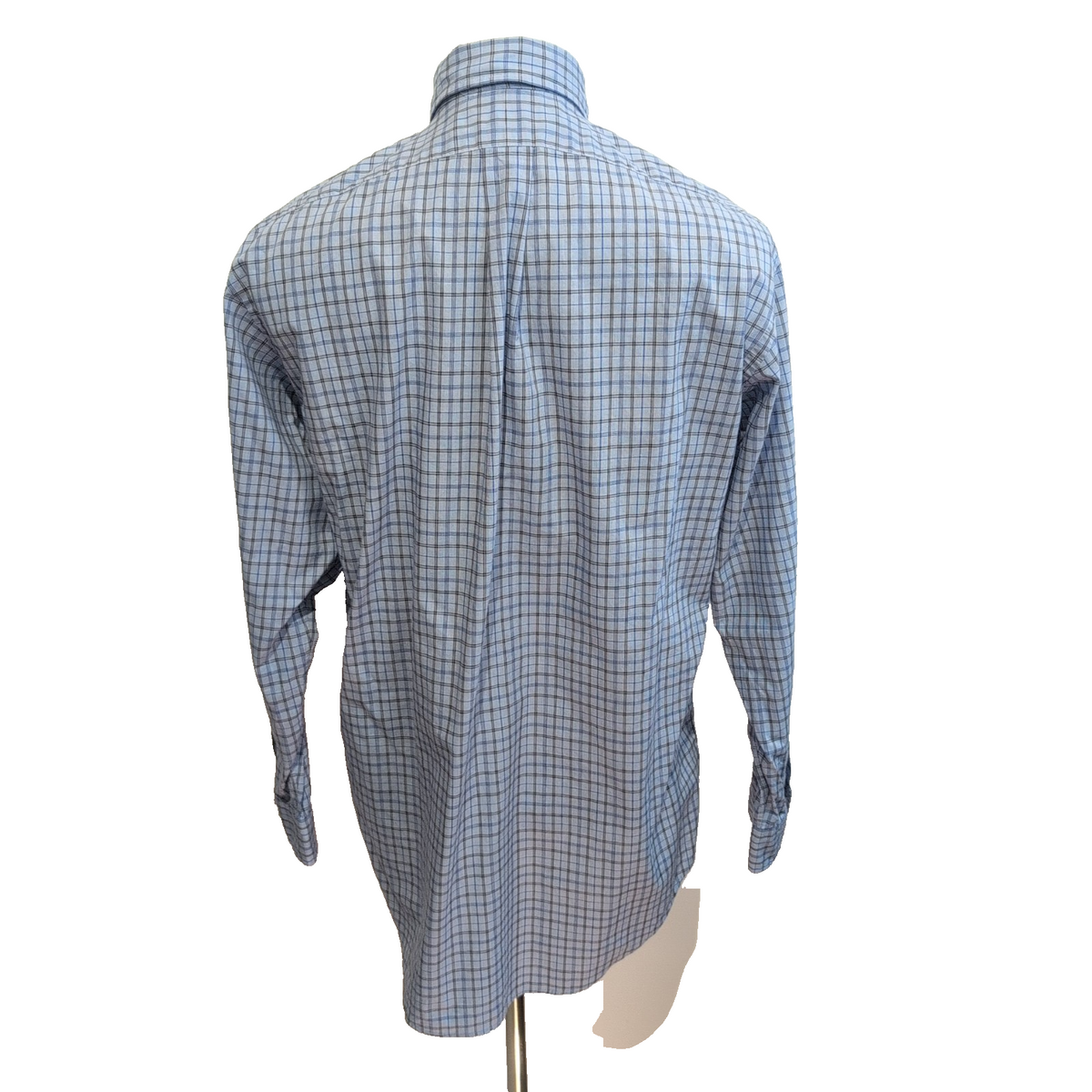 Chemise Ralph Lauren Yarmouth ML Bleu Carreaux Noir Vintage Coton