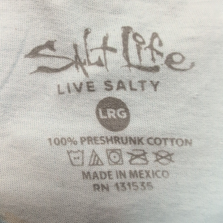 T-shirt Salt Life Bleu Clair Manches Longues Coton Taille L Surf Neuf étiquette