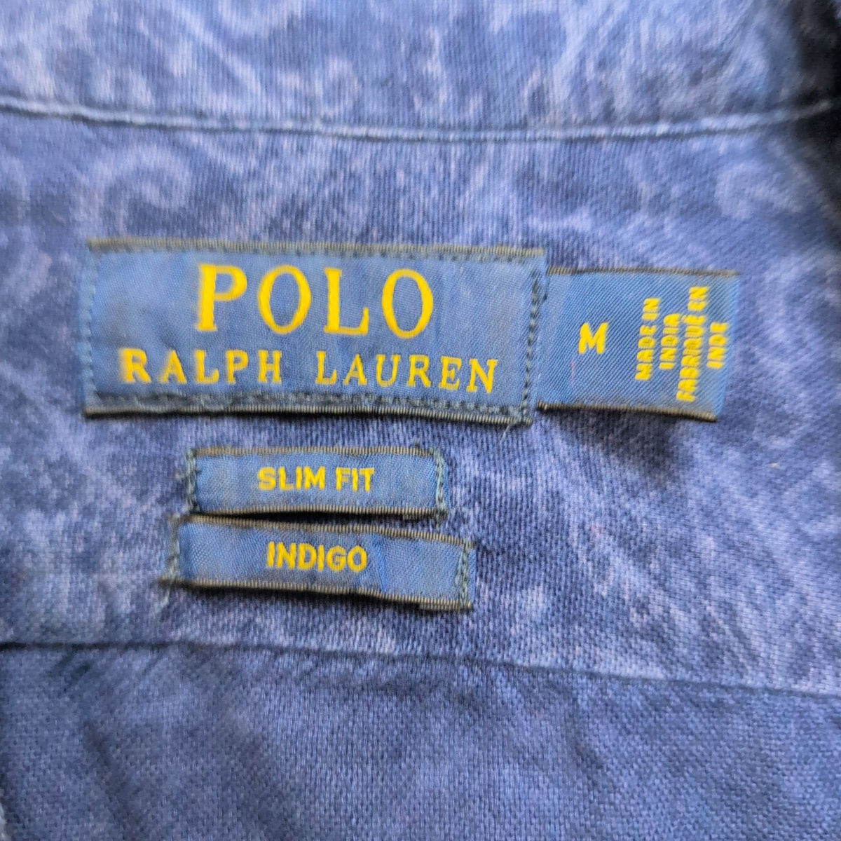 Chemise Ralph Lauren Indigo M Slim Fit bleu marine motif cachemire coton