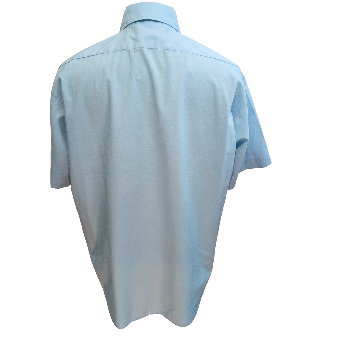 Chemise Sears XL Bleu Uni Col Pointe Manches Courtes Permanent Press